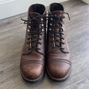 Red Wing Heritage Iron Ranger Womens Booties in Amber Harness. 7.5